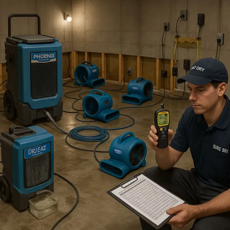 Structural Drying and Dehumidification process in Bellevue, PA
